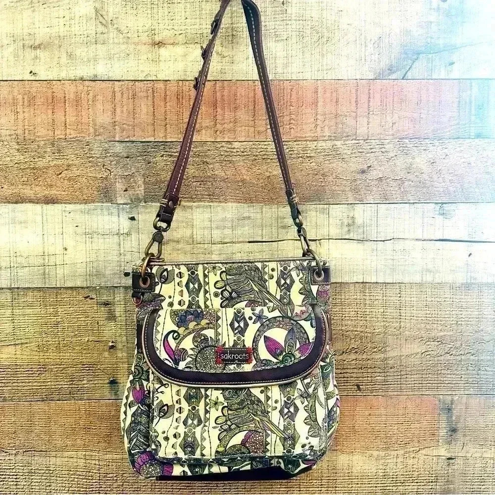 Sakroots Peace Sky Spirit Desert Owl Canvas Crossbody